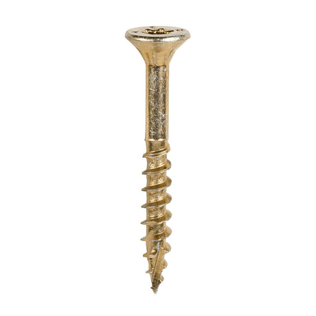 This is an image showing TIMCO C2 Clamp-Fix - TX - Double Countersunk with Ribs - Twin-Cut - Yellow - 6.0 x 50 - 200 Pieces Box available from T.H Wiggans Ironmongery in Kendal, quick delivery at discounted prices.
