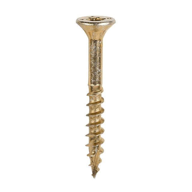This is an image showing TIMCO C2 Clamp-Fix - TX - Double Countersunk with Ribs - Twin-Cut - Yellow - 6.0 x 50 - 200 Pieces Box available from T.H Wiggans Ironmongery in Kendal, quick delivery at discounted prices.