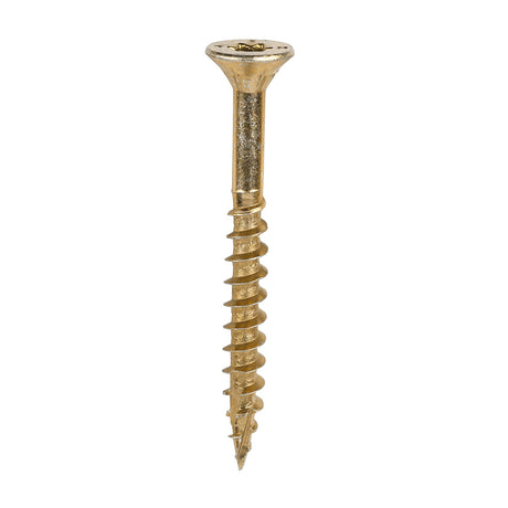 This is an image showing TIMCO C2 Clamp-Fix - TX - Double Countersunk with Ribs - Twin-Cut - Yellow - 6.0 x 60 - 200 Pieces Box available from T.H Wiggans Ironmongery in Kendal, quick delivery at discounted prices.