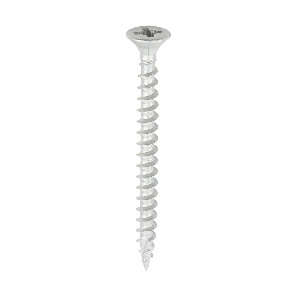 This is an image showing TIMCO C2 Exterior Strong-Fix - PZ - Double Countersunk with Ribs - Twin-Cut - Silver - 6.0 x 70 - 90 Pieces Tub available from T.H Wiggans Ironmongery in Kendal, quick delivery at discounted prices.