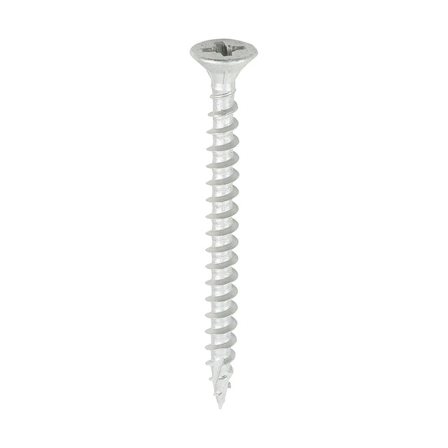 This is an image showing TIMCO C2 Exterior Strong-Fix - PZ - Double Countersunk with Ribs - Twin-Cut - Silver - 6.0 x 70 - 90 Pieces Tub available from T.H Wiggans Ironmongery in Kendal, quick delivery at discounted prices.
