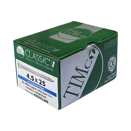 This is an image showing TIMCO Classic Multi-Purpose Screws - PZ - Double Countersunk - A2 Stainless Steel
 - 6.0 x 70 - 200 Pieces Box available from T.H Wiggans Ironmongery in Kendal, quick delivery at discounted prices.