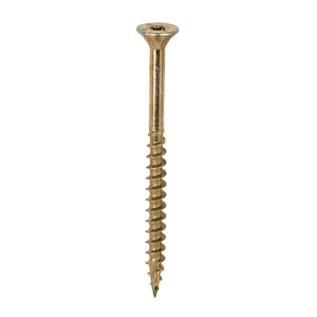 This is an image showing TIMCO C2 Clamp-Fix - TX - Double Countersunk with Ribs - Twin-Cut - Yellow - 6.0 x 80 - 200 Pieces Box available from T.H Wiggans Ironmongery in Kendal, quick delivery at discounted prices.