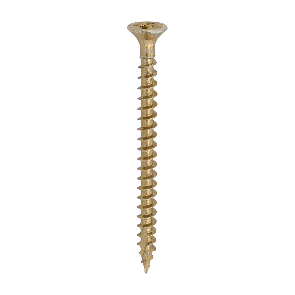 This is an image showing TIMCO C2 Strong-Fix - PZ - Double Countersunk - Twin-Cut - Yellow - 6.0 x 80 - 200 Pieces Box available from T.H Wiggans Ironmongery in Kendal, quick delivery at discounted prices.