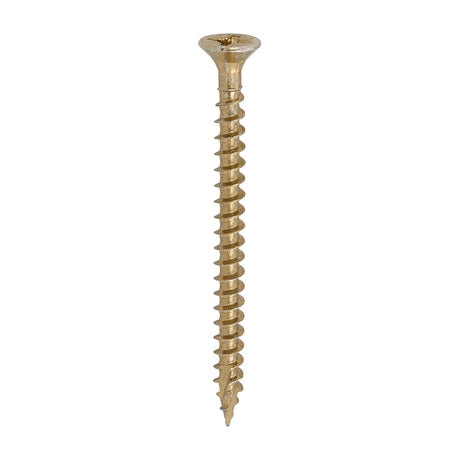 This is an image showing TIMCO C2 Strong-Fix - PZ - Double Countersunk - Twin-Cut - Yellow - 6.0 x 80 - 200 Pieces Box available from T.H Wiggans Ironmongery in Kendal, quick delivery at discounted prices.
