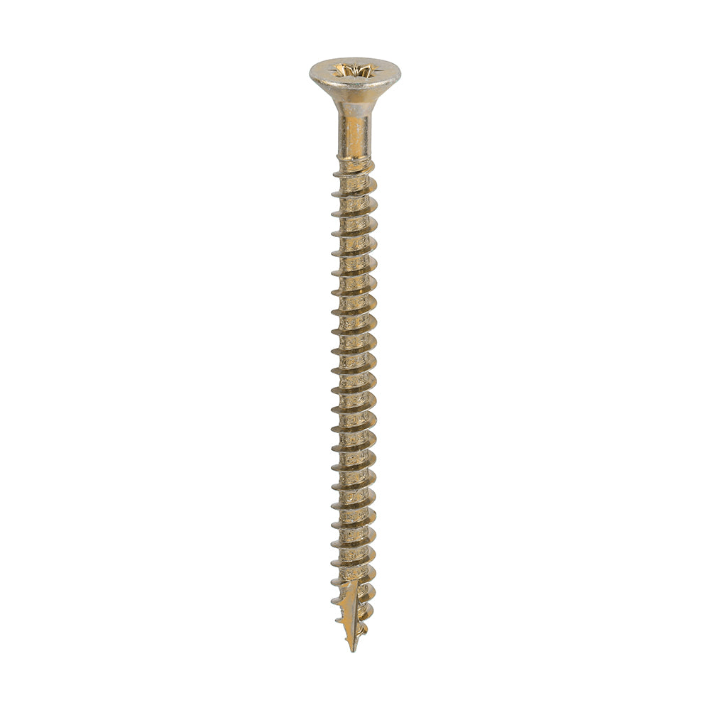 This is an image showing TIMCO Classic Multi-Purpose Screws - PZ - Double Countersunk - Yellow - 6.0 x 80 - 200 Pieces Box available from T.H Wiggans Ironmongery in Kendal, quick delivery at discounted prices.