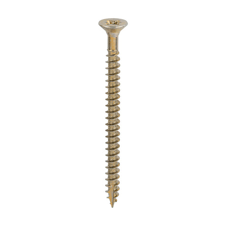 This is an image showing TIMCO Classic Multi-Purpose Screws - PZ - Double Countersunk - Yellow - 6.0 x 80 - 200 Pieces Box available from T.H Wiggans Ironmongery in Kendal, quick delivery at discounted prices.