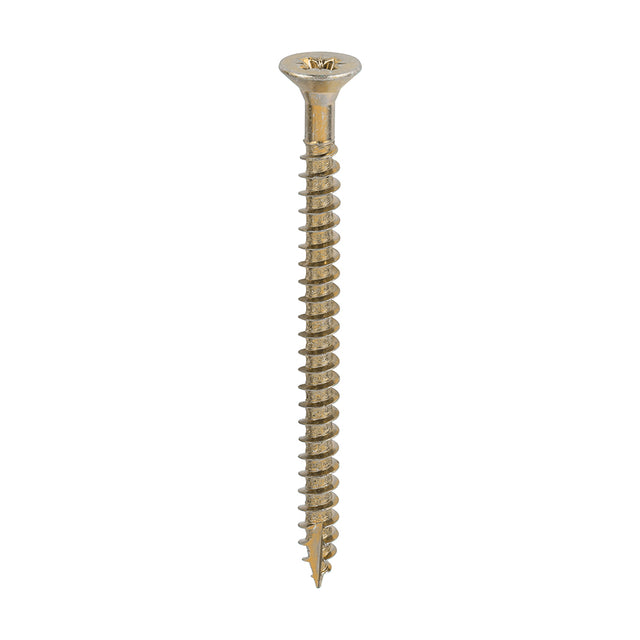 This is an image showing TIMCO Classic Multi-Purpose Screws - PZ - Double Countersunk - Yellow - 6.0 x 80 - 200 Pieces Box available from T.H Wiggans Ironmongery in Kendal, quick delivery at discounted prices.