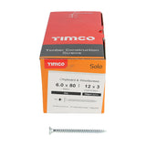 This is an image showing TIMCO Solo Chipboard & Woodscrews - PZ - Double Countersunk - Zinc - 6.0 x 80 - 200 Pieces Box available from T.H Wiggans Ironmongery in Kendal, quick delivery at discounted prices.