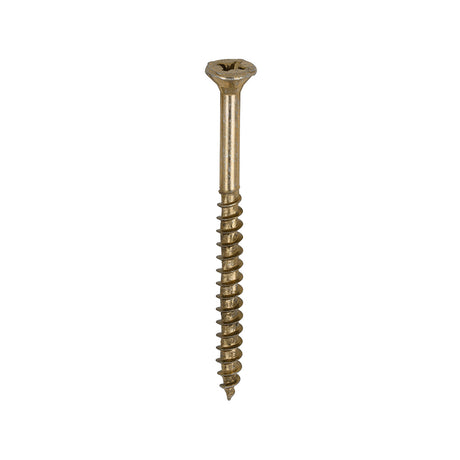 This is an image showing TIMCO Velocity Premium Multi-Use Screws - PZ - Double Countersunk - Yellow
 - 6.0 x 80 - 200 Pieces Box available from T.H Wiggans Ironmongery in Kendal, quick delivery at discounted prices.