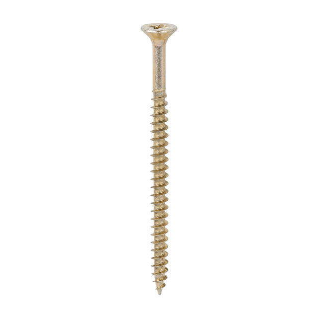 This is an image showing TIMCO Solo Chipboard & Woodscrews - PZ - Double Countersunk - Yellow - 6.0 x 90 - 100 Pieces Box available from T.H Wiggans Ironmongery in Kendal, quick delivery at discounted prices.