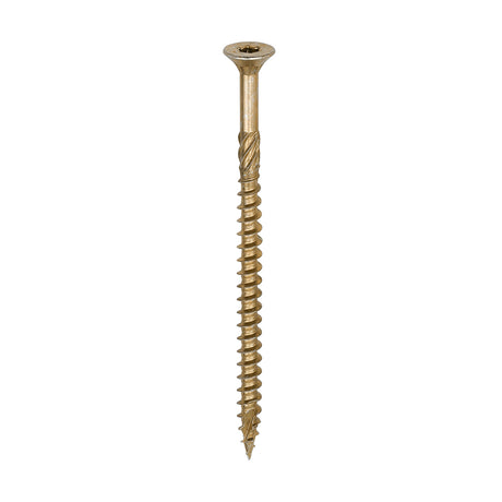 This is an image showing TIMCO C2 Clamp-Fix - TX - Double Countersunk with Ribs - Twin-Cut - Yellow - 6.0 x 100 - 100 Pieces Box available from T.H Wiggans Ironmongery in Kendal, quick delivery at discounted prices.