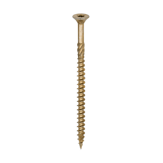 This is an image showing TIMCO C2 Clamp-Fix - TX - Double Countersunk with Ribs - Twin-Cut - Yellow - 6.0 x 100 - 100 Pieces Box available from T.H Wiggans Ironmongery in Kendal, quick delivery at discounted prices.