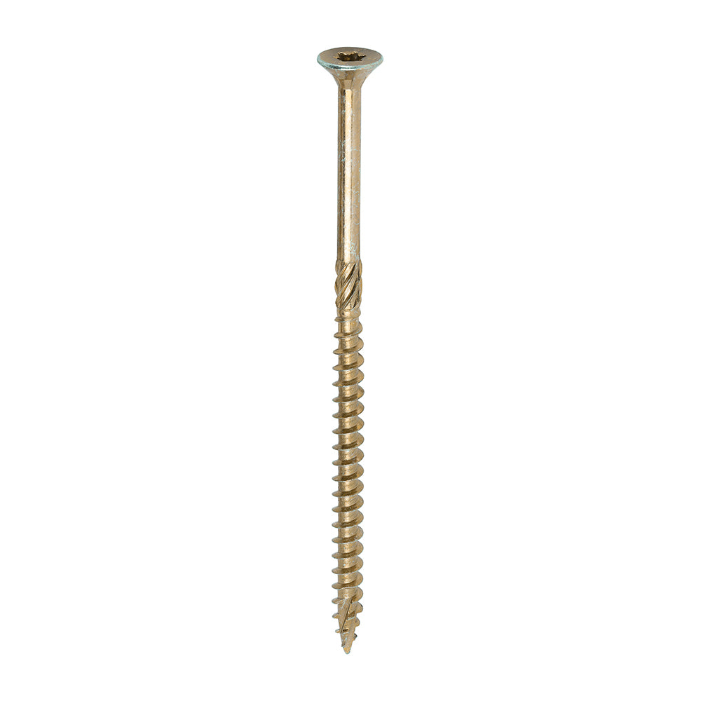 This is an image showing TIMCO C2 Clamp-Fix - TX - Double Countersunk with Ribs - Twin-Cut - Yellow - 6.0 x 120 - 100 Pieces Box available from T.H Wiggans Ironmongery in Kendal, quick delivery at discounted prices.