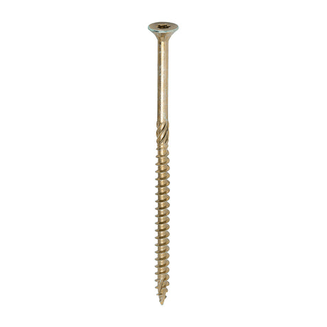 This is an image showing TIMCO C2 Clamp-Fix - TX - Double Countersunk with Ribs - Twin-Cut - Yellow - 6.0 x 120 - 100 Pieces Box available from T.H Wiggans Ironmongery in Kendal, quick delivery at discounted prices.