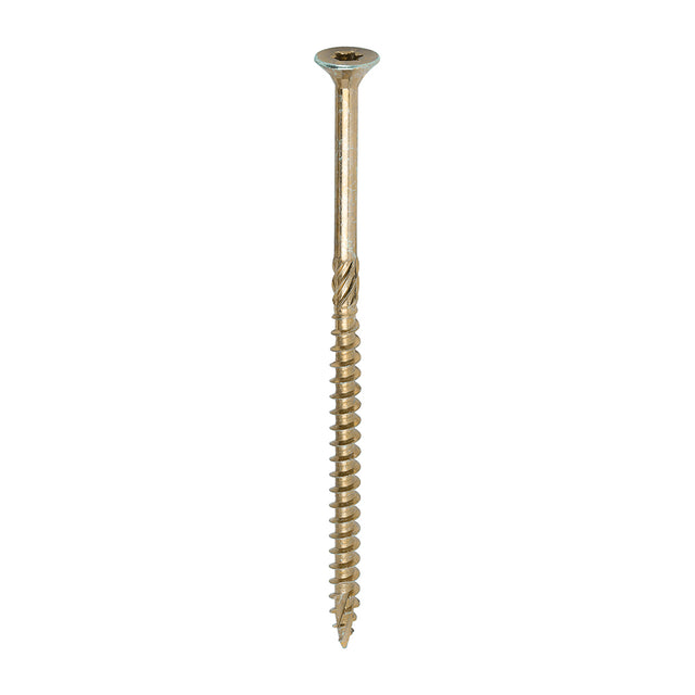 This is an image showing TIMCO C2 Clamp-Fix - TX - Double Countersunk with Ribs - Twin-Cut - Yellow - 6.0 x 120 - 100 Pieces Box available from T.H Wiggans Ironmongery in Kendal, quick delivery at discounted prices.