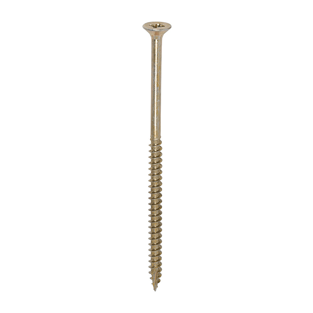 This is an image showing TIMCO Classic Multi-Purpose Screws - PZ - Double Countersunk - Yellow - 6.0 x 120 - 100 Pieces Box available from T.H Wiggans Ironmongery in Kendal, quick delivery at discounted prices.