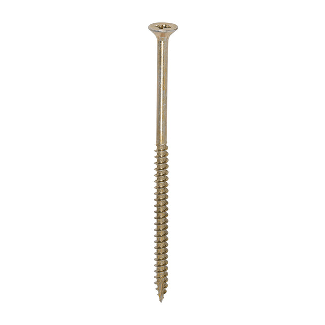This is an image showing TIMCO Classic Multi-Purpose Screws - PZ - Double Countersunk - Yellow - 6.0 x 120 - 100 Pieces Box available from T.H Wiggans Ironmongery in Kendal, quick delivery at discounted prices.