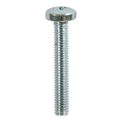 This is an image showing TIMCO Metric Threaded Machine Screws - PZ - Pan Head - Zinc - M6 x 12 - 100 Pieces Box available from T.H Wiggans Ironmongery in Kendal, quick delivery at discounted prices.