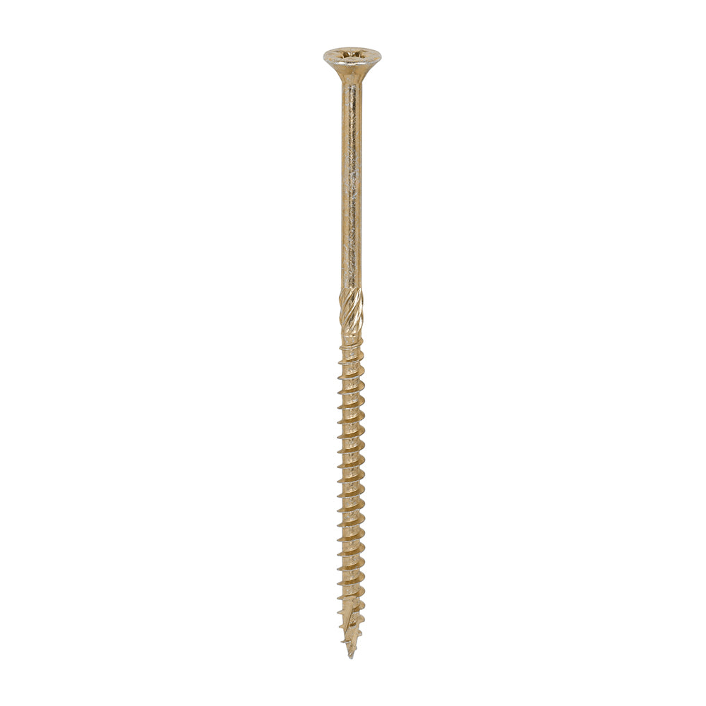 This is an image showing TIMCO C2 Strong-Fix - PZ - Double Countersunk - Twin-Cut - Yellow - 6.0 x 130 - 100 Pieces Box available from T.H Wiggans Ironmongery in Kendal, quick delivery at discounted prices.