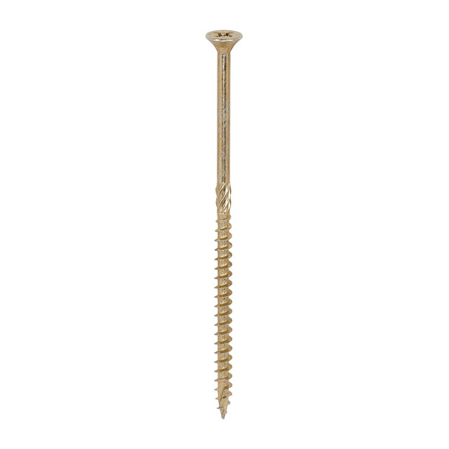This is an image showing TIMCO C2 Strong-Fix - PZ - Double Countersunk - Twin-Cut - Yellow - 6.0 x 130 - 100 Pieces Box available from T.H Wiggans Ironmongery in Kendal, quick delivery at discounted prices.