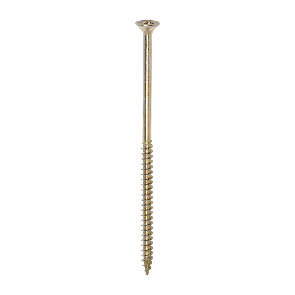 This is an image showing TIMCO Classic Multi-Purpose Screws - PZ - Double Countersunk - Yellow - 6.0 x 130 - 100 Pieces Box available from T.H Wiggans Ironmongery in Kendal, quick delivery at discounted prices.
