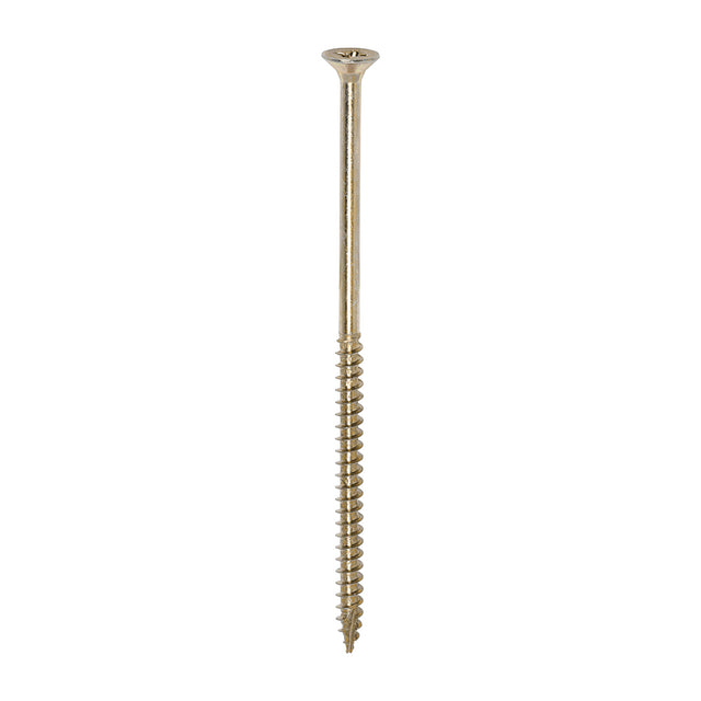 This is an image showing TIMCO Classic Multi-Purpose Screws - PZ - Double Countersunk - Yellow - 6.0 x 130 - 100 Pieces Box available from T.H Wiggans Ironmongery in Kendal, quick delivery at discounted prices.