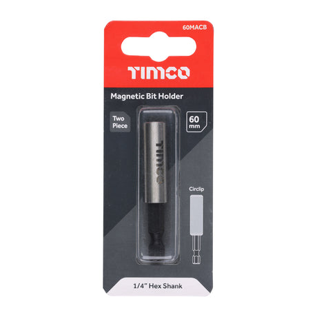 This is an image showing TIMCO Two Piece Magnetic Adaptor - Circlip - 1/4 x 60 - 1 Each Blister Pack available from T.H Wiggans Ironmongery in Kendal, quick delivery at discounted prices.