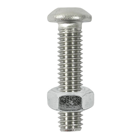 This is an image showing TIMCO Socket Screws & Hex Nuts - Button - Stainless Steel - M6 x 12 - 8 Pieces TIMpac available from T.H Wiggans Ironmongery in Kendal, quick delivery at discounted prices.