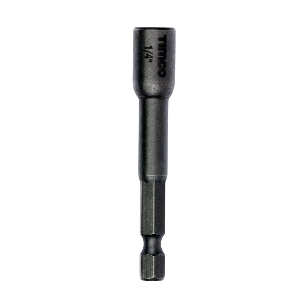 This is an image showing TIMCO Magnetic Socket Driver Bit - Hex - 1/4 x 65 - 1 Each Blister Pack available from T.H Wiggans Ironmongery in Kendal, quick delivery at discounted prices.
