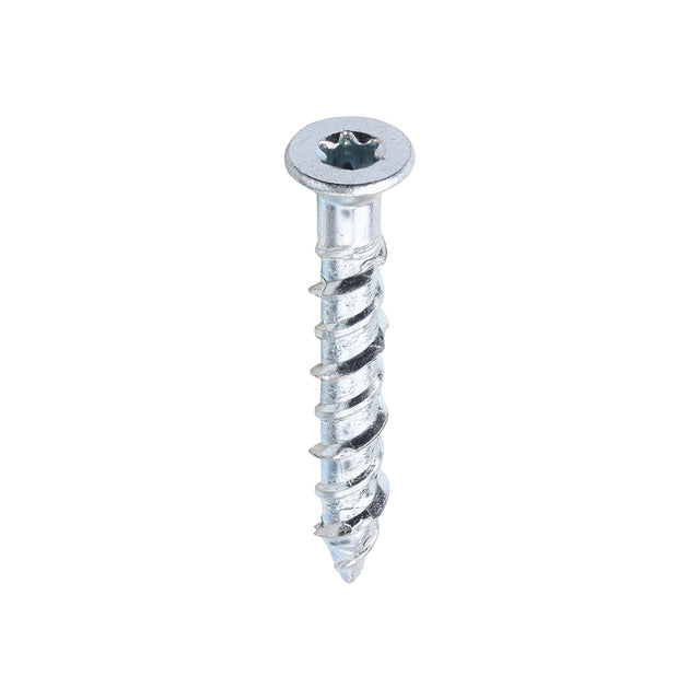 This is an image showing TIMCO Masonry Screws - TX - Countersunk - Zinc - 6.0 x 40 - 100 Pieces Box available from T.H Wiggans Ironmongery in Kendal, quick delivery at discounted prices.