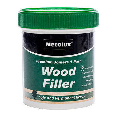 This is an image showing TIMCO Metolux 1 Part Wood Filler - White - 250ml - 1 Each Tin available from T.H Wiggans Ironmongery in Kendal, quick delivery at discounted prices.