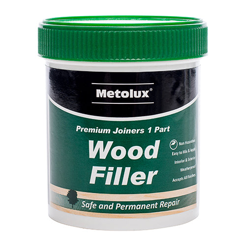 This is an image showing TIMCO Metolux 1 Part Wood Filler - White - 250ml - 1 Each Tin available from T.H Wiggans Ironmongery in Kendal, quick delivery at discounted prices.
