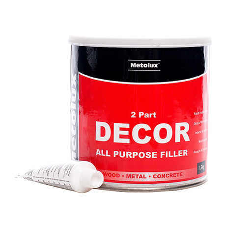 This is an image showing TIMCO Metolux 2 Part Decor All Purpose Filler - Light Grey - 1.5kg - 1 Each Tin available from T.H Wiggans Ironmongery in Kendal, quick delivery at discounted prices.