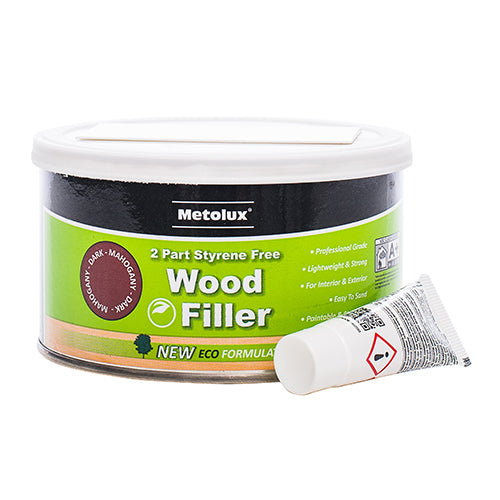 This is an image showing TIMCO Metolux 2 Part Styrene Free Wood Filler - Teak - 275ml - 1 Each Tin available from T.H Wiggans Ironmongery in Kendal, quick delivery at discounted prices.