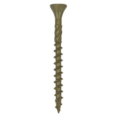 This is an image showing TIMCO C2 Deck-Fix - TX - Countersunk with Ribs - Twin-Cut - Green - 4.5 x 65 - 250 Pieces Box available from T.H Wiggans Ironmongery in Kendal, quick delivery at discounted prices.