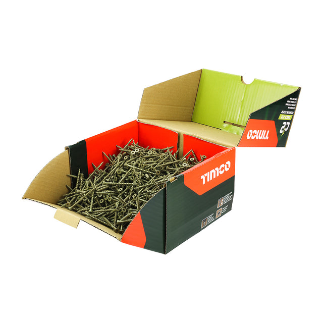 This is an image showing TIMCO C2 Deck-Fix - TX - Countersunk with Ribs - Twin-Cut - Green - 4.5 x 65 - 1000 Pieces Box available from T.H Wiggans Ironmongery in Kendal, quick delivery at discounted prices.