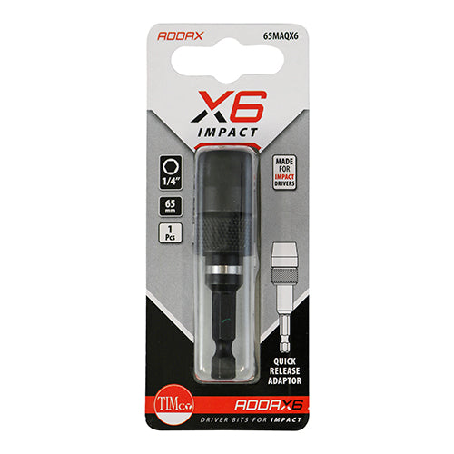 This is an image showing TIMCO Impact Quick Release Adaptor - 65mm - 1 Each Blister Pack available from T.H Wiggans Ironmongery in Kendal, quick delivery at discounted prices.