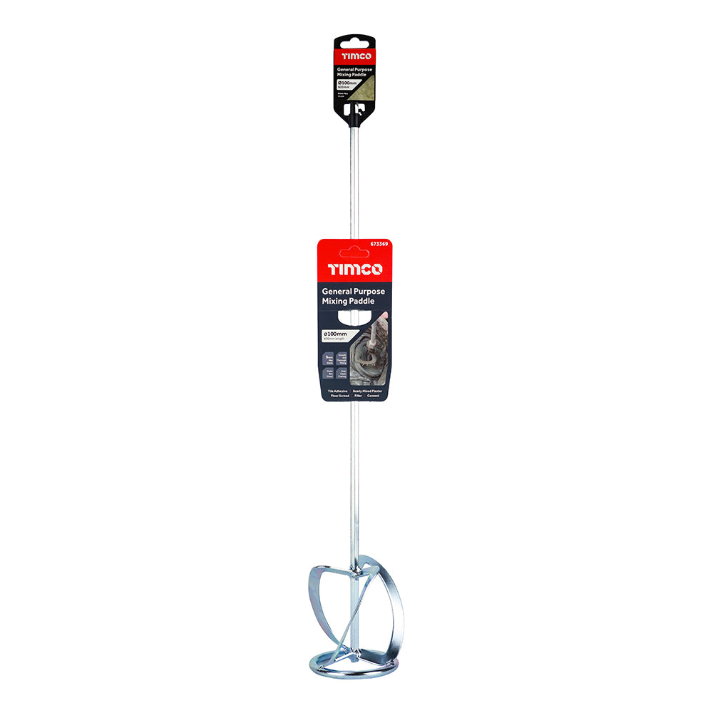 This is an image showing TIMCO General Purpose Mixing Paddle - 100 x 600 - 1 Each Clip available from T.H Wiggans Ironmongery in Kendal, quick delivery at discounted prices.