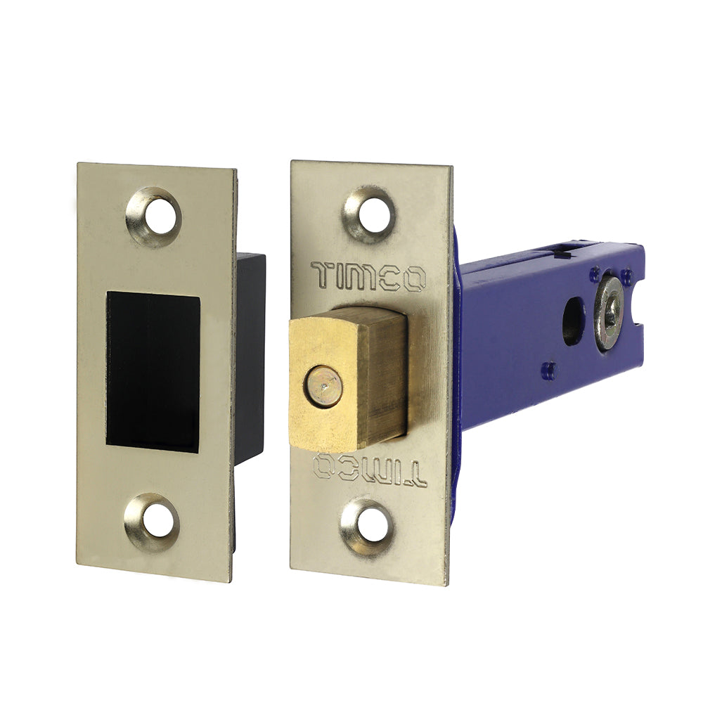 This is an image showing TIMCO Architectural Tubular Deadbolt - Electro Brass & Satin Nickel - 103.5 case / 82.5 backset - 1 Each Plain Bag available from T.H Wiggans Ironmongery in Kendal, quick delivery at discounted prices.