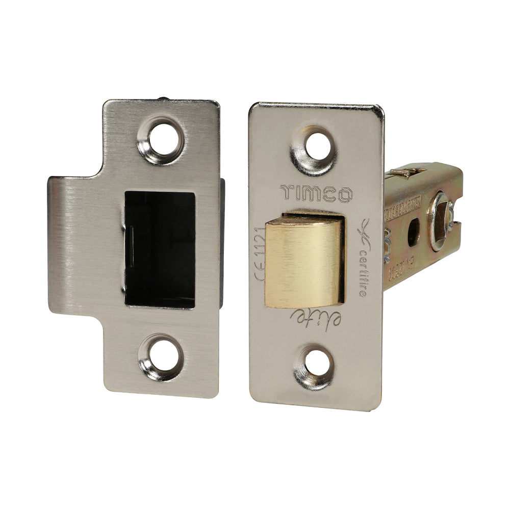 This is an image showing TIMCO Tubular Latch - Satin Nickel - 76 case / 57 backset - 1 Each Plain Bag available from T.H Wiggans Ironmongery in Kendal, quick delivery at discounted prices.