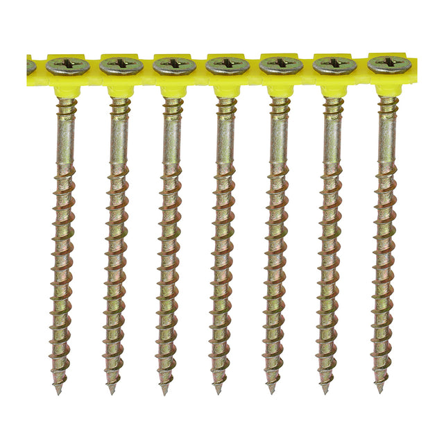 This is an image showing TIMCO Solo Collated Chipboard & Woodscrews - PH - Double Countersunk - Yellow - 4.5 x 70 - 500 Pieces Box available from T.H Wiggans Ironmongery in Kendal, quick delivery at discounted prices.