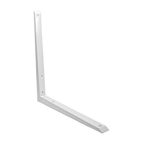 This is an image showing TIMCO Mitred Shelf Bracket - White - 350 x 350mm - 1 Each Unit available from T.H Wiggans Ironmongery in Kendal, quick delivery at discounted prices.