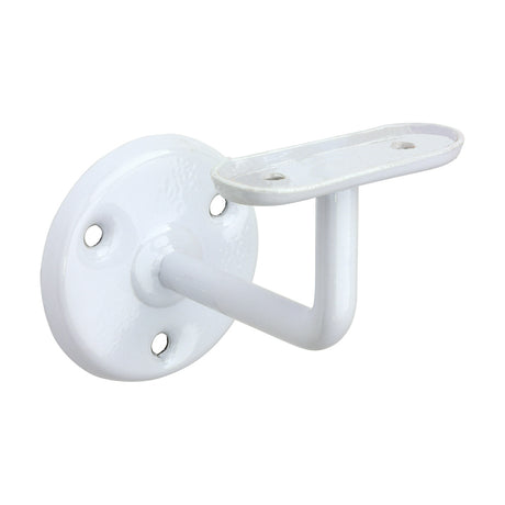 This is an image showing TIMCO Steel Handrail Bracket - White - 63mm - 1 Each Bag available from T.H Wiggans Ironmongery in Kendal, quick delivery at discounted prices.