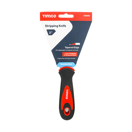 This is an image showing TIMCO Stripping Knife - 3" - 1 Each Header Card available from T.H Wiggans Ironmongery in Kendal, quick delivery at discounted prices.