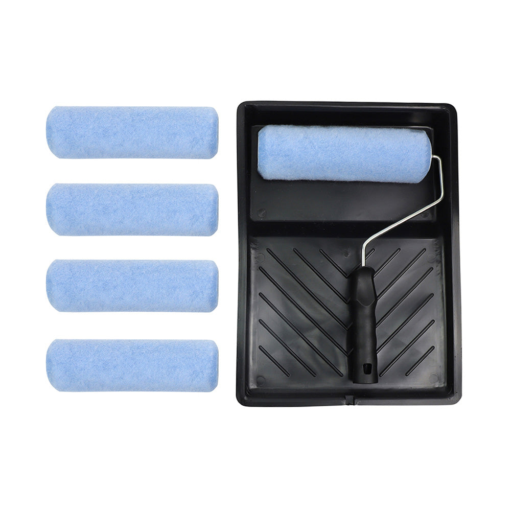 This is an image showing TIMCO Contractors Roller Frame & Tray Set - 9" Short Pile - 7 Pieces Bag available from T.H Wiggans Ironmongery in Kendal, quick delivery at discounted prices.