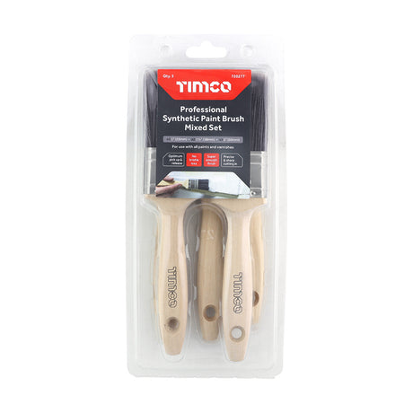 This is an image showing TIMCO Professional Synthetic Paint Brush Mixed Set - 5pcs - 5 Pieces Clamshell available from T.H Wiggans Ironmongery in Kendal, quick delivery at discounted prices.