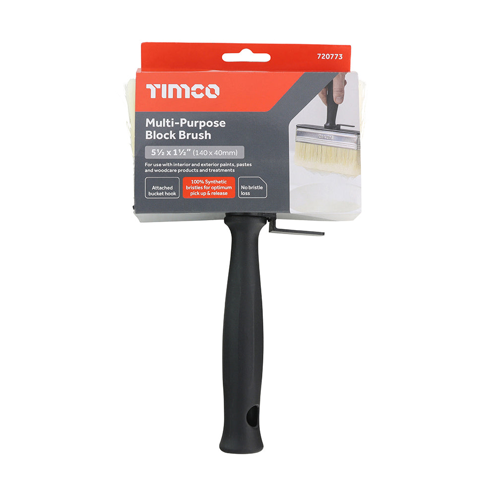 This is an image showing TIMCO Multi-Purpose Block Brush - 140mm - 1 Each Header Card available from T.H Wiggans Ironmongery in Kendal, quick delivery at discounted prices.