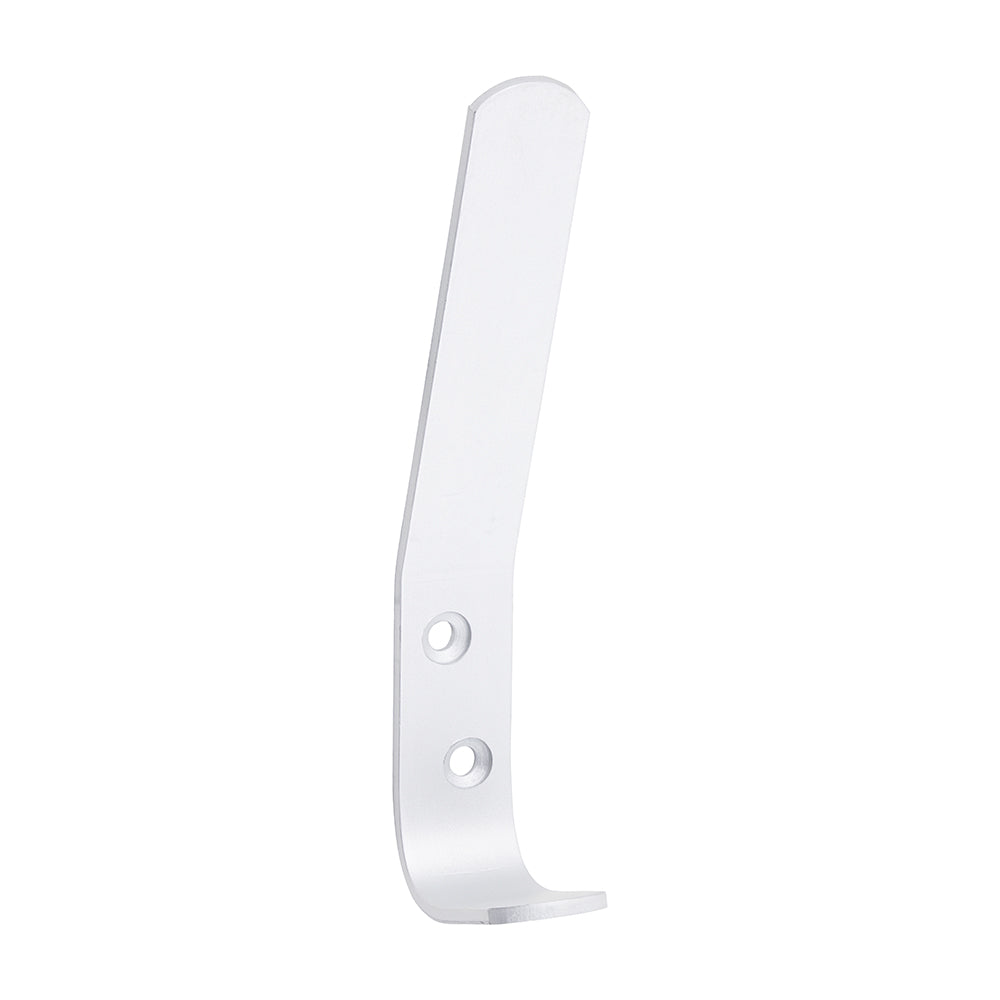 This is an image showing TIMCO Hat & Coat Hooks - Satin Anodised Aluminium - 125 x 19 - 2 Pieces TIMpac available from T.H Wiggans Ironmongery in Kendal, quick delivery at discounted prices.