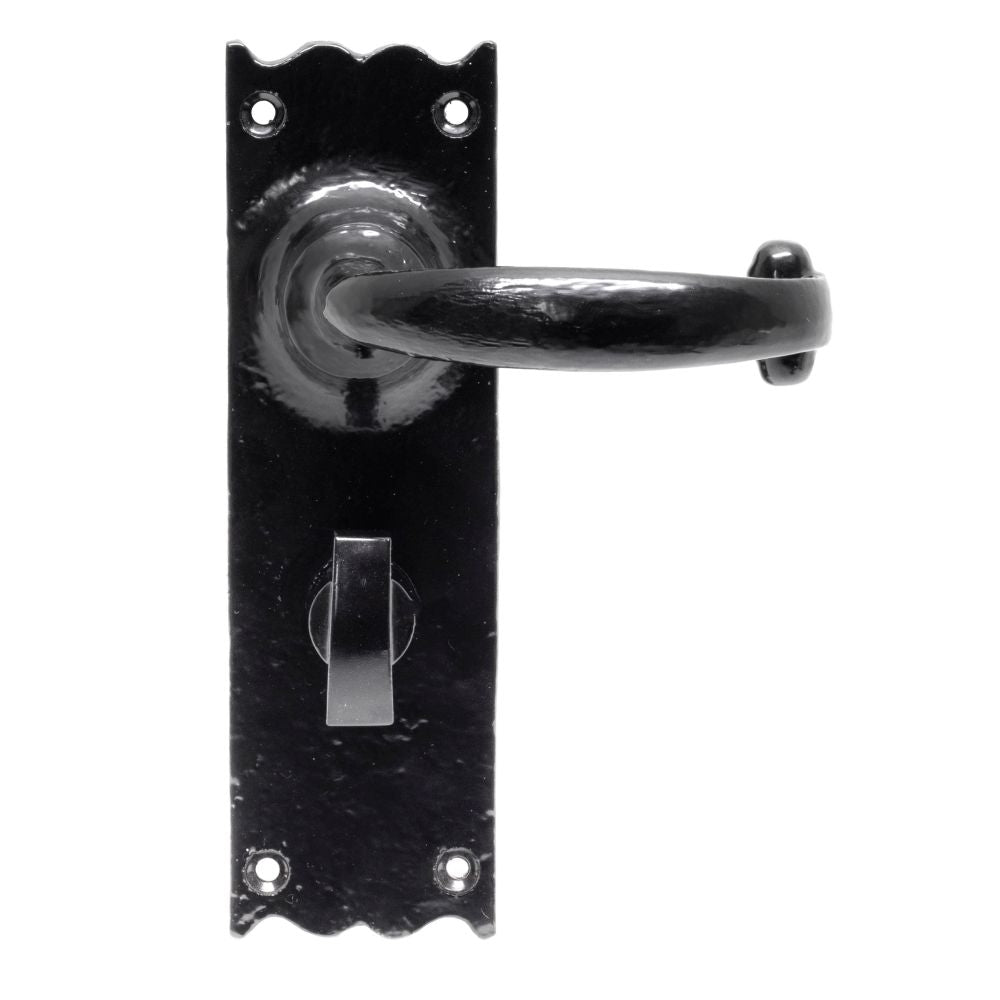 This is an image of From The Anvil - Black Cottage Lever Bathroom Set available to order from T.H Wiggans Architectural Ironmongery in Kendal, quick delivery and discounted prices.